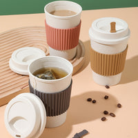 Travel Mug: Reusable Portable Coffee Cup/Wheat Straw Fiber Plastic Cup For Restaurants/cafes Eid Al-Adha Mubarak