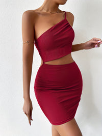 Women's Dresses Solid Sexy Backless One Shoulder Bodycon Dress