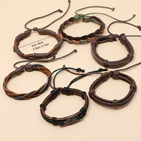 6pcs Retro Men’s Leather Braided Bracelet Set