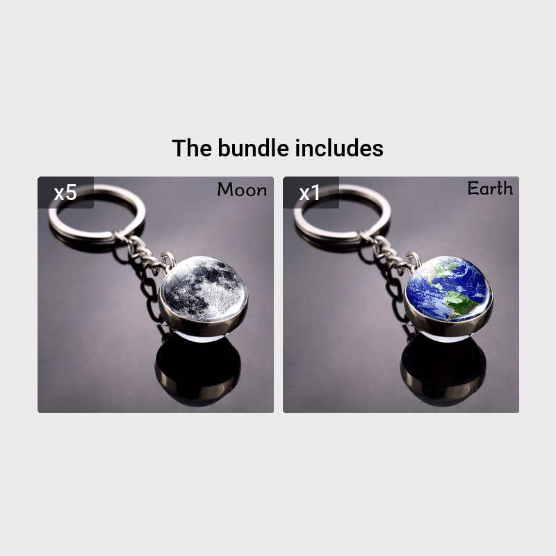 Solar System Planets Keychain - Metal Moon Phase Charm with 8 Planet Designs, Celestial-Themed Gift for Anniversaries, Keys, Wallets & Bags, Celestial Keychain | Metallic Finish | Metal Construction