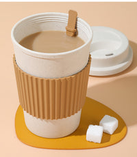 Travel Mug: Reusable Portable Coffee Cup/Wheat Straw Fiber Plastic Cup For Restaurants/cafes Eid Al-Adha Mubarak