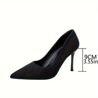 VIPMRSKING Women'S Stiletto Heels | Pointed Toe | Ultra-High Comfort Work Shoes | Soft Sole | Durable TPU Outsole | Flannel Upper | All-Season Elegance | Black, Work Shoes, High Heel Shoe