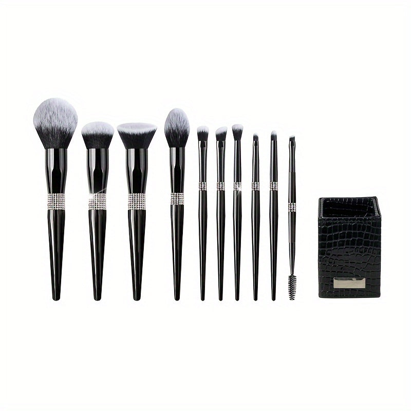 Makeup Brush Set – 10pcs Synthetic Nylon
