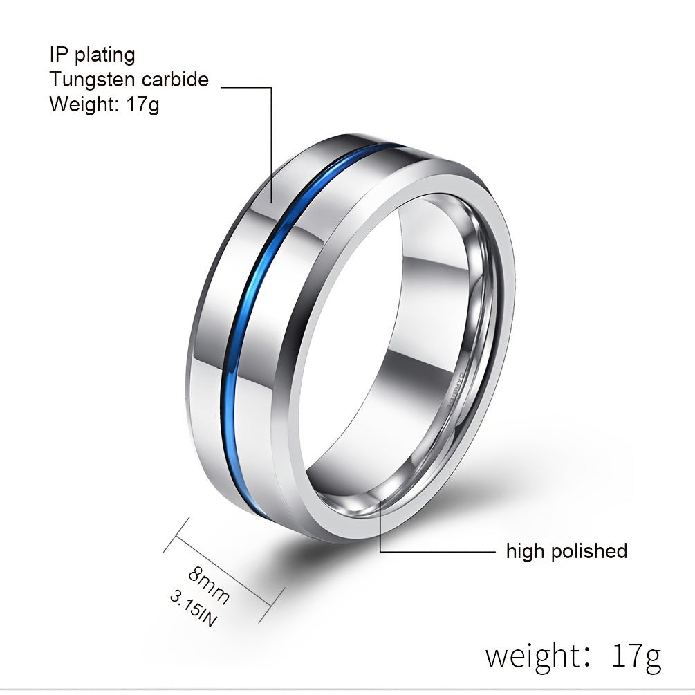 Minimalist Men’s Tungsten Steel Ring Durable Fashion Jewelry Gift
