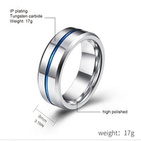 Minimalist Men’s Tungsten Steel Ring Durable Fashion Jewelry Gift
