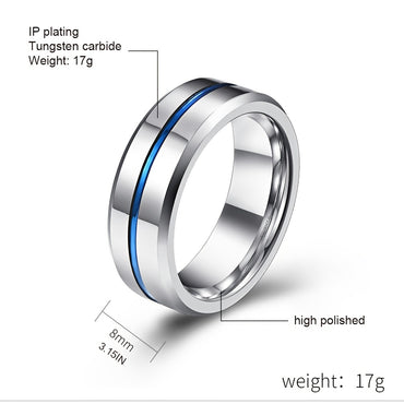 Minimalist Men’s Tungsten Steel Ring Durable Fashion Jewelry Gift