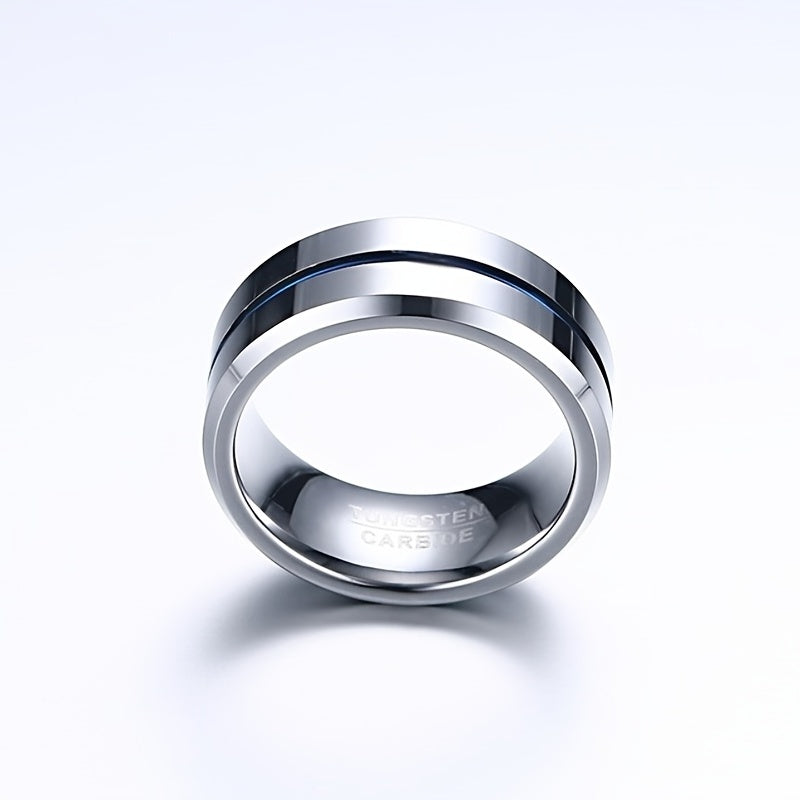 Minimalist Men’s Tungsten Steel Ring Durable Fashion Jewelry Gift