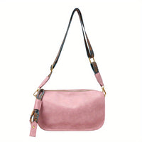 Stylish Large Capacity Crossbody Bag - Graphic Pattern Zipper Shoulder Bag With Wide Strap - Daily Purse