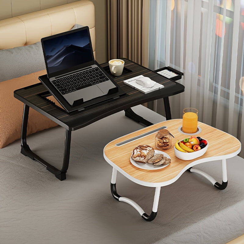 Foldable Laptop Desk with Cup Holder & Tablet Slot
