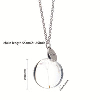 Dandelion Crystal Pendant Necklace – Double-Sided 25mm
