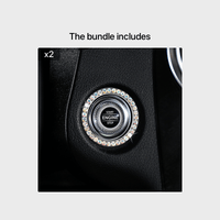 Zinc Alloy Ignition Button Cover with Sparkle Effect - "START STOP" Design, Plated, Easy Installation, Fits Most Vehicles, Ignition System Upgrade | Sparkling Button Cover | Glossy Finis