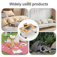 Foldable Laptop Desk with Cup Holder & Tablet Slot