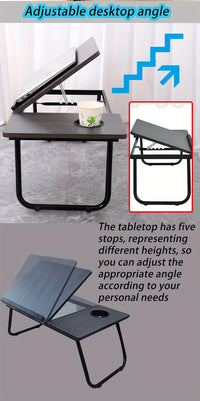 Foldable Adjustable Laptop Desk for Bed & Study