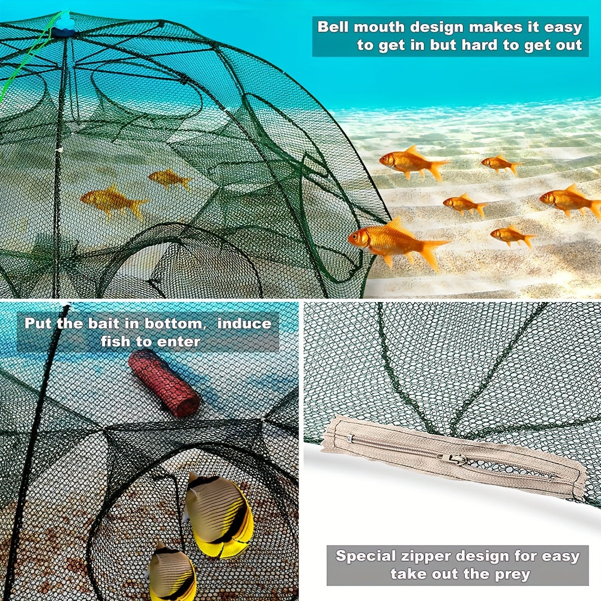 Foldable Hexagonal Umbrella Fishing Net