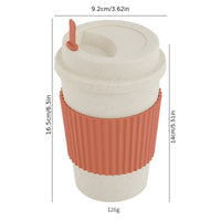 Travel Mug: Reusable Portable Coffee Cup/Wheat Straw Fiber Plastic Cup For Restaurants/cafes Eid Al-Adha Mubarak
