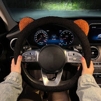 Teddy Bear Steering Wheel Cover - Soft, Cuddly, and Warm Winter Accessory for Cars, Perfect for Cold Weather, Adorable Design, Easy to Install, and Universal Fit