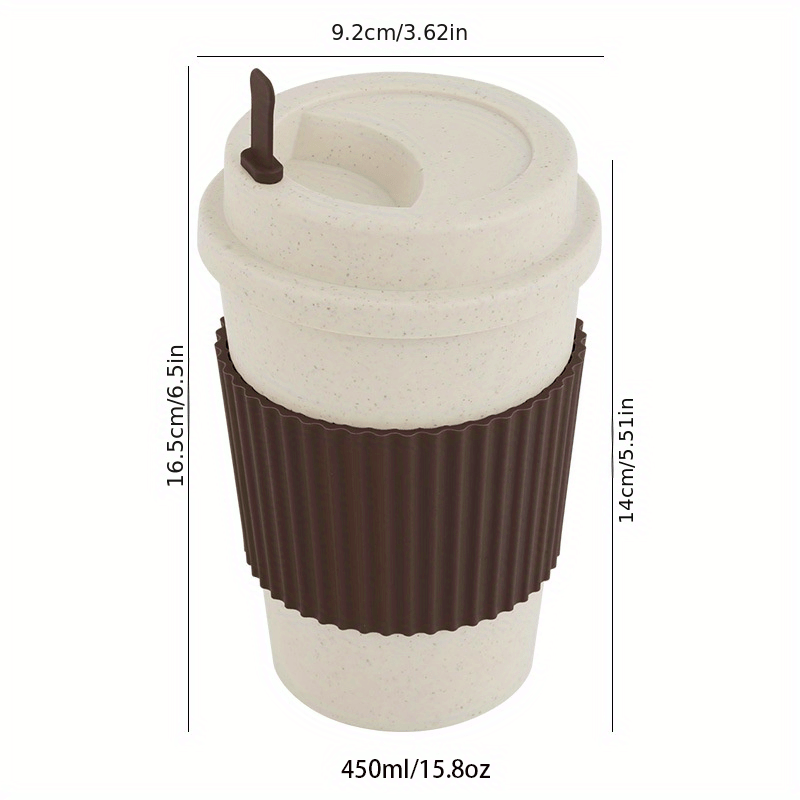 Travel Mug: Reusable Portable Coffee Cup/Wheat Straw Fiber Plastic Cup For Restaurants/cafes Eid Al-Adha Mubarak