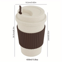 Travel Mug: Reusable Portable Coffee Cup/Wheat Straw Fiber Plastic Cup For Restaurants/cafes Eid Al-Adha Mubarak