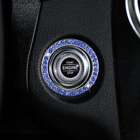 Zinc Alloy Ignition Button Cover with Sparkle Effect - "START STOP" Design, Plated, Easy Installation, Fits Most Vehicles, Ignition System Upgrade | Sparkling Button Cover | Glossy Finis