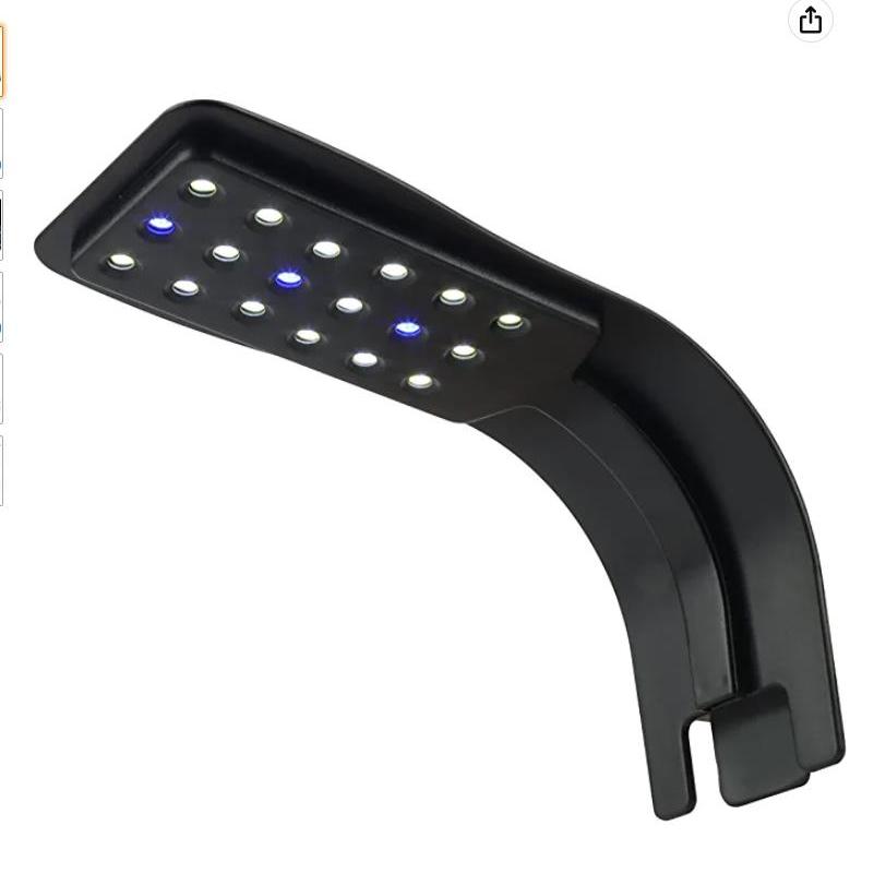Radiant Aquarium LED Light - Clip-On White & Blue LEDs for Breathtaking Aquascape and Thriving Fish & Plant Life