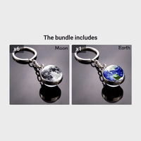 Solar System Planets Keychain - Metal Moon Phase Charm with 8 Planet Designs, Celestial-Themed Gift for Anniversaries, Keys, Wallets & Bags, Celestial Keychain | Metallic Finish | Metal Construction