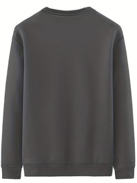 Men’s Solid Color Crew Neck Sweatshirt – Autumn & Winter