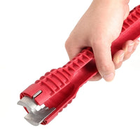 Versatile 8-in-1 Red Aluminum Multifunctional Sink Wrench - Durable Rubber Grip Handle for Easy Bathroom Installation & Repair