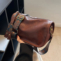 Stylish Large Capacity Crossbody Bag - Graphic Pattern Zipper Shoulder Bag With Wide Strap - Daily Purse