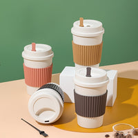 Travel Mug: Reusable Portable Coffee Cup/Wheat Straw Fiber Plastic Cup For Restaurants/cafes Eid Al-Adha Mubarak