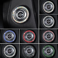 Zinc Alloy Ignition Button Cover with Sparkle Effect - "START STOP" Design, Plated, Easy Installation, Fits Most Vehicles, Ignition System Upgrade | Sparkling Button Cover | Glossy Finis