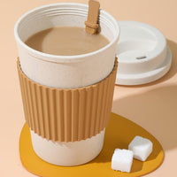 Travel Mug: Reusable Portable Coffee Cup/Wheat Straw Fiber Plastic Cup For Restaurants/cafes Eid Al-Adha Mubarak