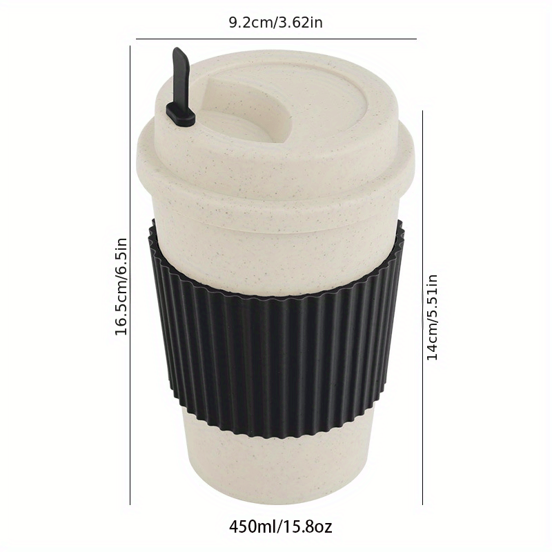 Travel Mug: Reusable Portable Coffee Cup/Wheat Straw Fiber Plastic Cup For Restaurants/cafes Eid Al-Adha Mubarak
