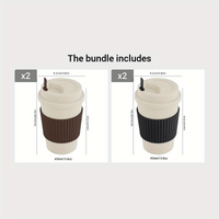 Travel Mug: Reusable Portable Coffee Cup/Wheat Straw Fiber Plastic Cup For Restaurants/cafes Eid Al-Adha Mubarak