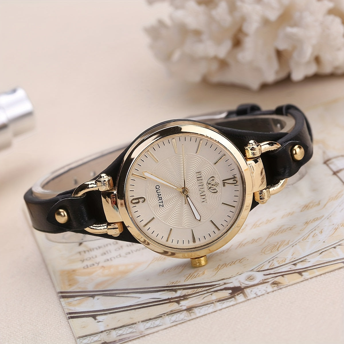 Elegant Quartz Ladies Watch – Boho Chic Leather Strap