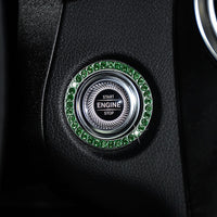 Zinc Alloy Ignition Button Cover with Sparkle Effect - "START STOP" Design, Plated, Easy Installation, Fits Most Vehicles, Ignition System Upgrade | Sparkling Button Cover | Glossy Finis