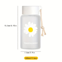 Creative Daisy Frosted Plastic Water Bottle 17.6oz