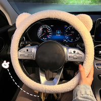 Teddy Bear Steering Wheel Cover - Soft, Cuddly, and Warm Winter Accessory for Cars, Perfect for Cold Weather, Adorable Design, Easy to Install, and Universal Fit