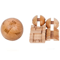 Wooden Brain Teaser Puzzle Ball - Challenging Intelligence Game, Handcrafted Wooden Construction, Perfect for Halloween, Christmas, Thanksgiving Day Gift Giving, Developing Problem-Solving Skills