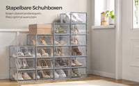 SONGMICS Set 18 Shoe Box Plastic Shoe Organizer for shoes up to size 44