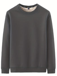 Men’s Solid Color Crew Neck Sweatshirt – Autumn & Winter