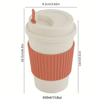 Travel Mug: Reusable Portable Coffee Cup/Wheat Straw Fiber Plastic Cup For Restaurants/cafes Eid Al-Adha Mubarak