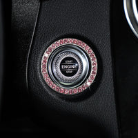 Zinc Alloy Ignition Button Cover with Sparkle Effect - "START STOP" Design, Plated, Easy Installation, Fits Most Vehicles, Ignition System Upgrade | Sparkling Button Cover | Glossy Finis