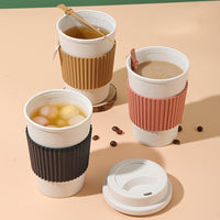 Travel Mug: Reusable Portable Coffee Cup/Wheat Straw Fiber Plastic Cup For Restaurants/cafes Eid Al-Adha Mubarak
