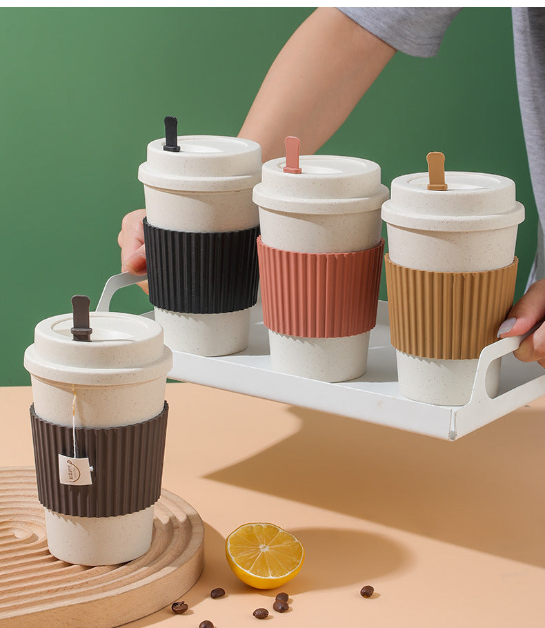 Travel Mug: Reusable Portable Coffee Cup/Wheat Straw Fiber Plastic Cup For Restaurants/cafes Eid Al-Adha Mubarak