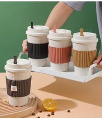 Travel Mug: Reusable Portable Coffee Cup/Wheat Straw Fiber Plastic Cup For Restaurants/cafes Eid Al-Adha Mubarak