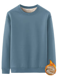 Men’s Solid Color Crew Neck Sweatshirt – Autumn & Winter