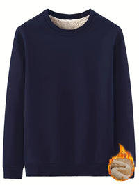 Men’s Solid Color Crew Neck Sweatshirt – Autumn & Winter