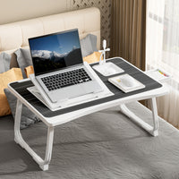 Foldable Laptop Desk with Cup Holder & Tablet Slot