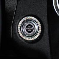 Zinc Alloy Ignition Button Cover with Sparkle Effect - "START STOP" Design, Plated, Easy Installation, Fits Most Vehicles, Ignition System Upgrade | Sparkling Button Cover | Glossy Finis