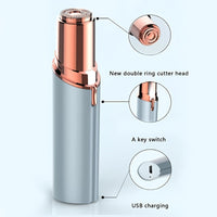 Painless USB Rechargeable Facial Hair Remover - Eyebrow Face Razor Trimmer for Women - Lips, Body, Arms, Mustaches, Fuzz, and Chin